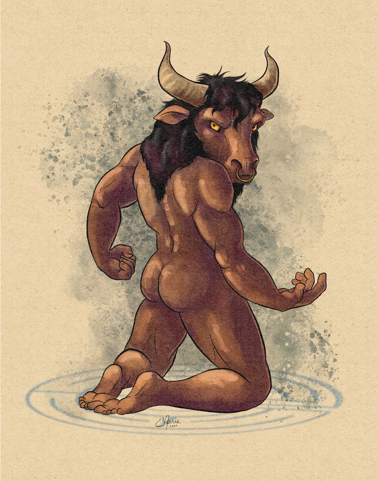 Minotaur Pinup Art Print