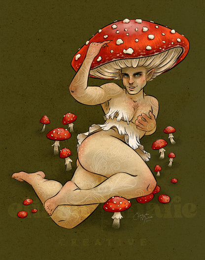 Fly Agaric Mushroom Pinup Art Print