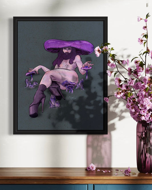 Amethyst Deceiver Mushroom Pinup Art Print