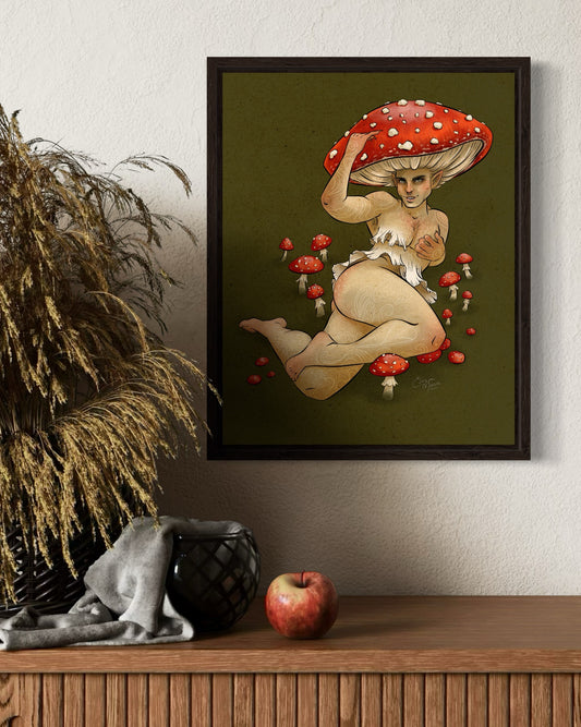 Fly Agaric Mushroom Pinup Art Print