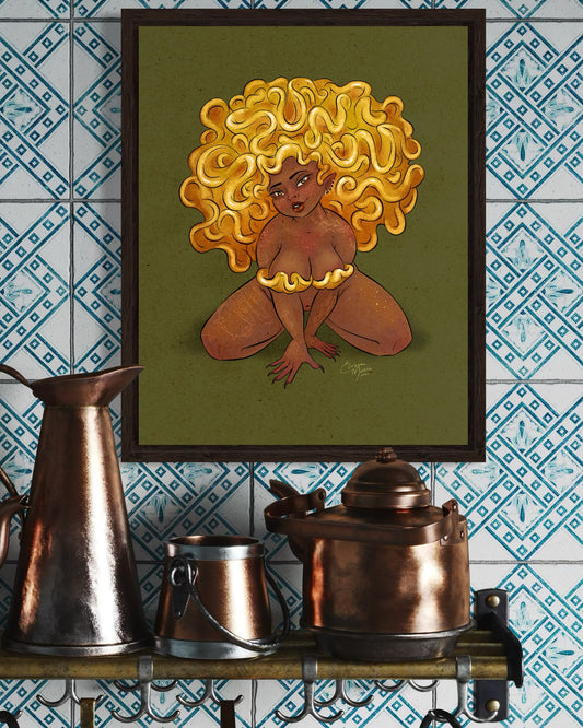 Witch's Butter Mushroom Pinup Art Print