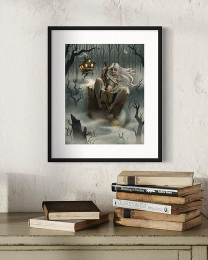 Baba Yaga Pinup Art Print