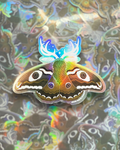 Emperor Moth Holo Sticker