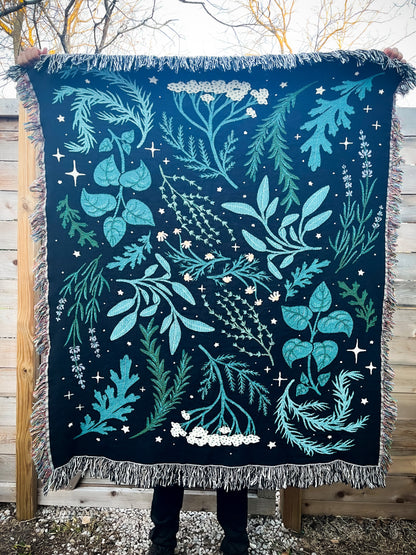 Herbaceous Woven Throw Blanket