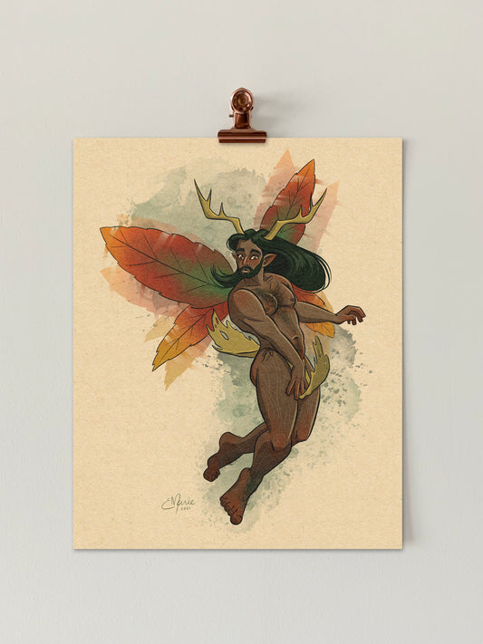 Woodland Fairy Pinup Art Print