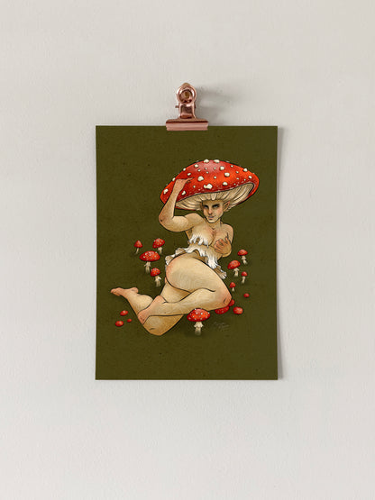 Fly Agaric Mushroom Pinup Art Print