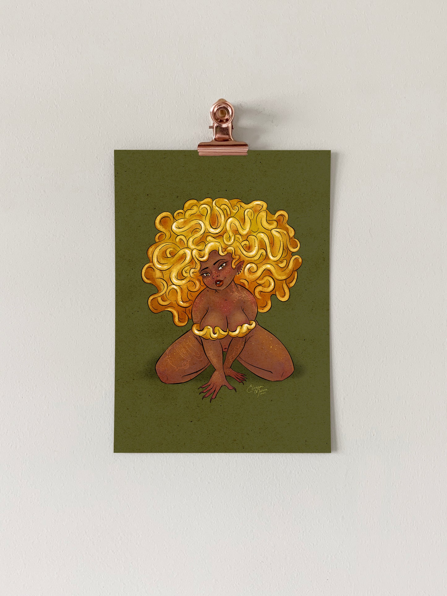 Witch's Butter Mushroom Pinup Art Print