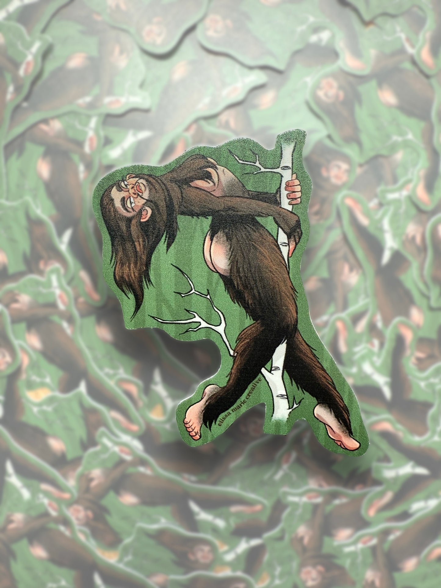 Sasquatch Pin-Up Sticker